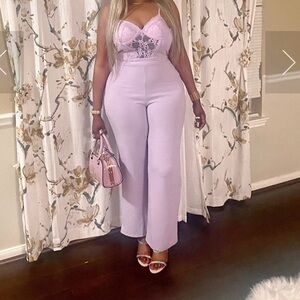 purple lace jumpsuit by Iris size L